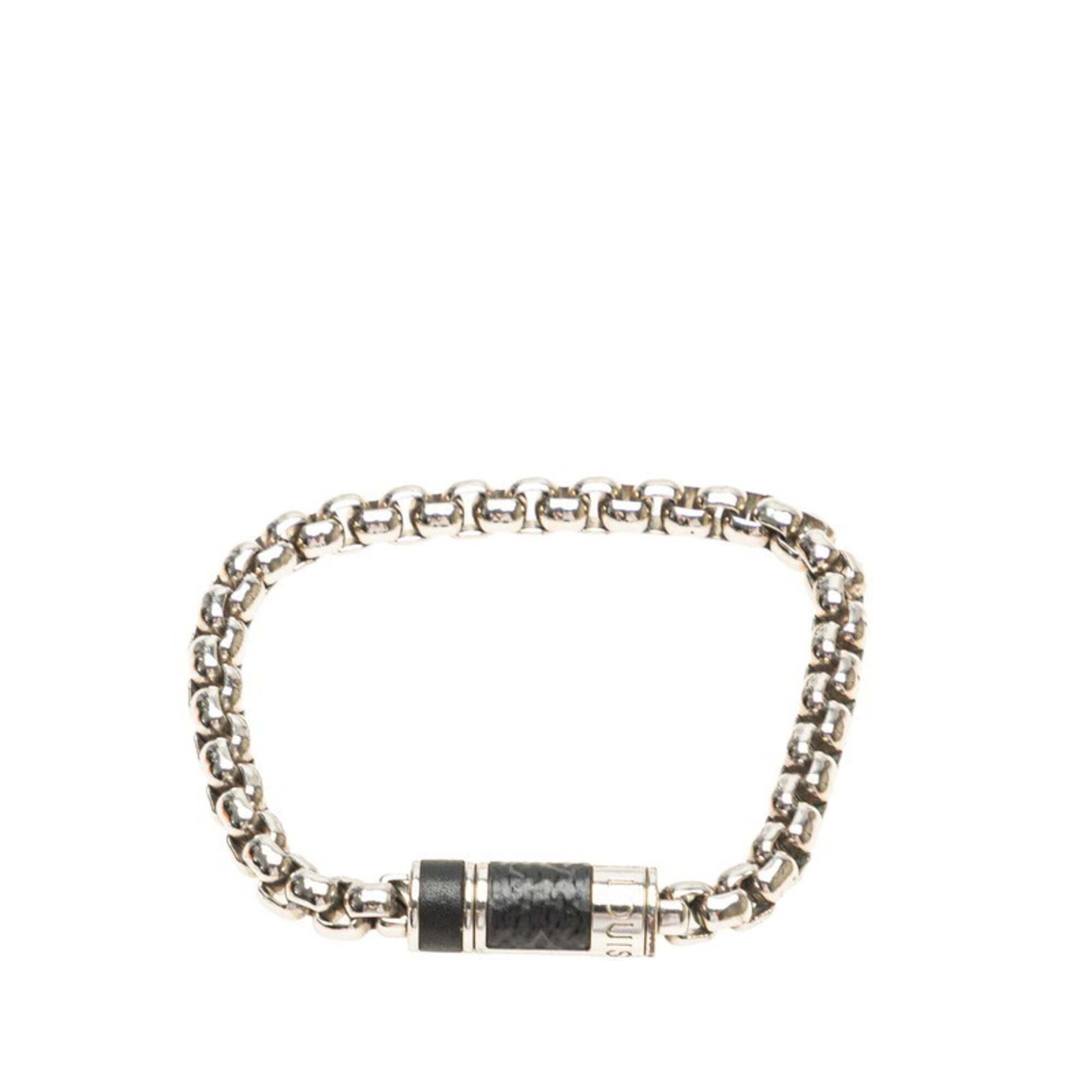 Louis Vuitton Monogram Eclipse Chain Bracelet M63107 In Silver And Black Meta...